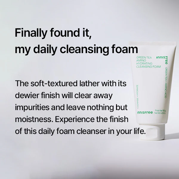 INNISFREE Green tea Amino Hydrating cleansing foam 150G - Image 5