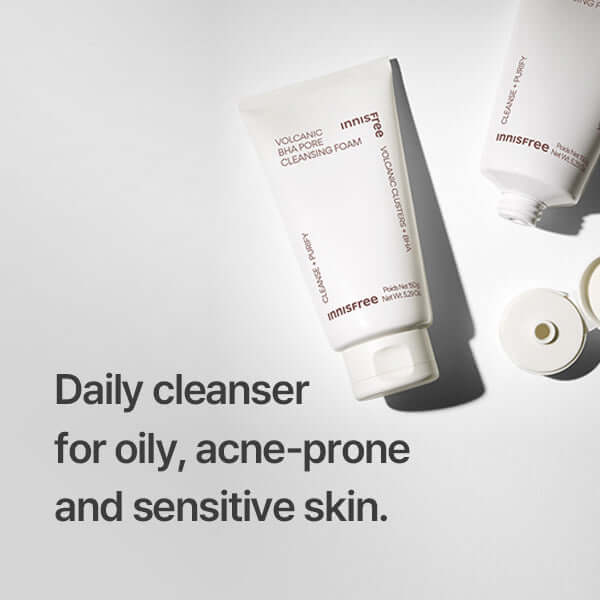 INNISFREE  Jeju Super Volcanic BHA pore Cleansing Foam 150G - Image 4