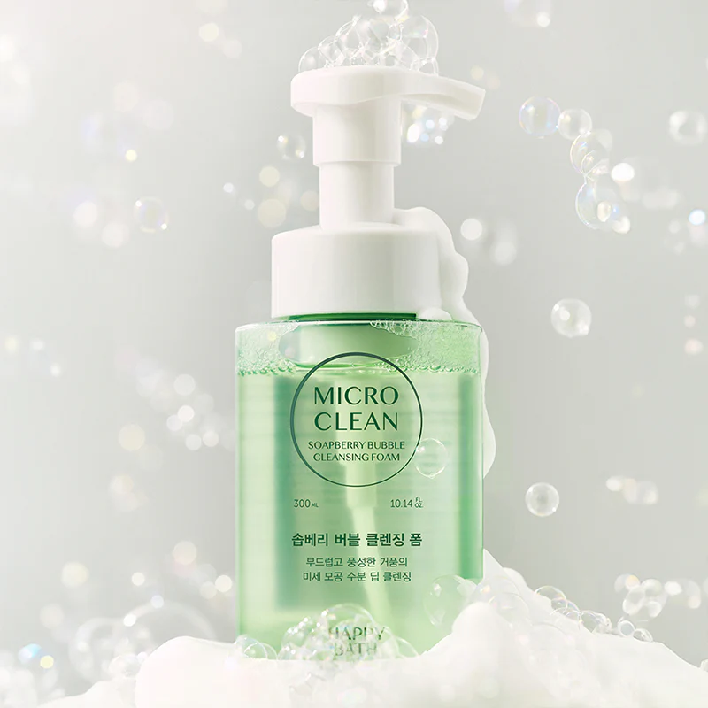 HAPPYBATH Micro Clean Soapberry Bubble Cleansing Foam 300ml - Image 3