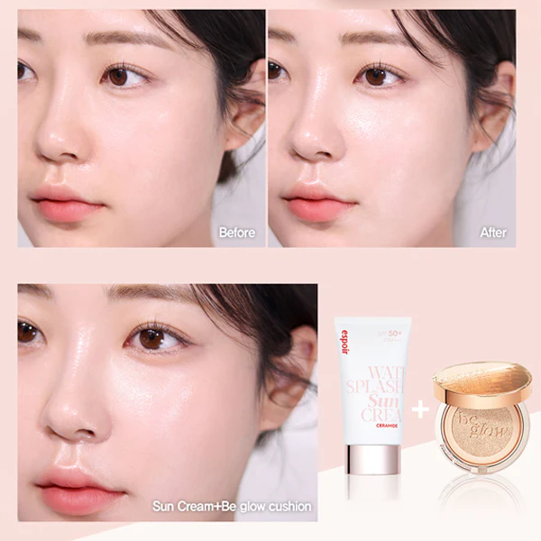 Espoir Water Splash Sun Cream Ceramide 60ml + Cleansing Foam 20g Set - Image 6